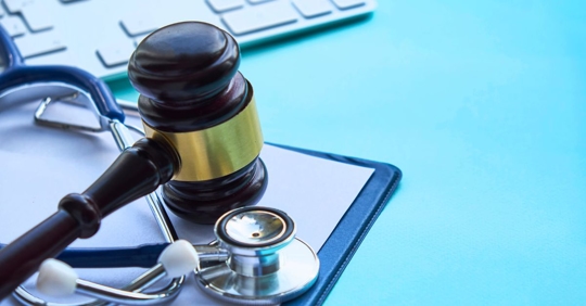 judges gavel and physician stethoscope