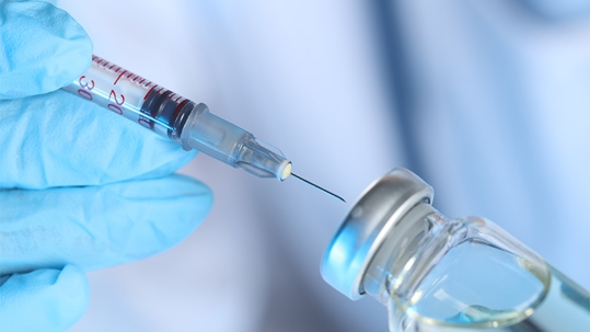 Needle injected into vile