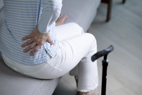 elderly with hurt hip